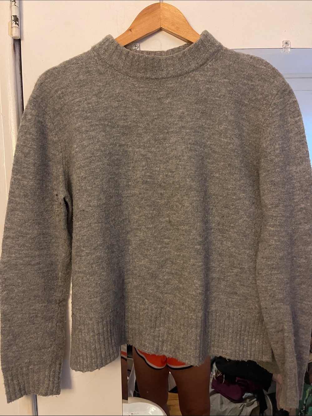 Whistles Grey Cowl Neck Wool/Acrylic Sweater